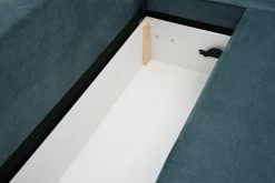 Exline Narożnik rozkładany niebieski z podświetleniem EVERETT prawy