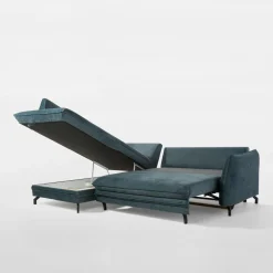 Narożniki|FN Design Narożnik rozkładany niebieski OPTIMA lewy