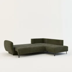 Narożniki|Exline Narożnik rozkładany oliwkowy AMELIA prawy