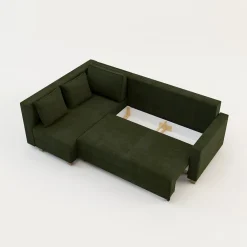 Comfort Line Narożnik rozkładany oliwkowy SPELLO lewy