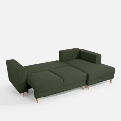 inny Narożnik rozkładany oliwkowy PERA prawy