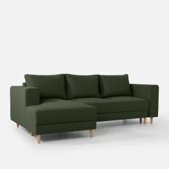 Narożniki|inny Narożnik rozkładany oliwkowy PERA lewy