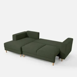 Narożniki|inny Narożnik rozkładany oliwkowy PERA lewy