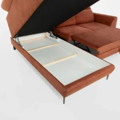 Narożniki| Narożnik rozkładany pomarańczowy AGO lewy