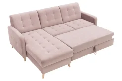 Narożniki|Exline Narożnik rozkładany różowy VOLARE