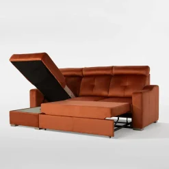 Narożniki| Narożnik rozkładany rudy ARES lewy