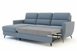 Narożniki|Inspire Narożnik rozkładany szaroniebieski SOLETO lewy