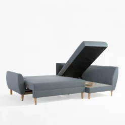 Fresh Narożnik rozkładany szaroniebieski MONACO