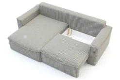 Narożniki|Softi Narożnik rozkładany sztruksowy szary LILLI