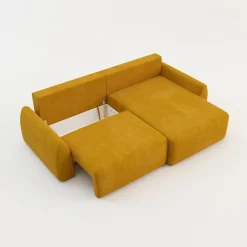 Softi Narożnik rozkładany żółty FEDE