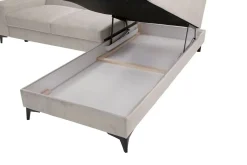 Narożnik rozkładany w kolorze latte FABRIZIO prawy