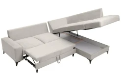 Narożnik rozkładany w kolorze latte FABRIZIO prawy