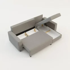 Narożniki|IMPERIAL-MEBLE (D.C.M. FRESH) Narożnik rozkładany z 2 pojemnikami szary MEDIO