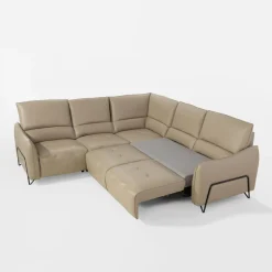 Narożniki|Inspire Narożnik rozkładany z funkcją relaks skórzany AXELL prawy