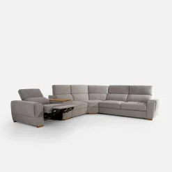 Narożniki|Inspire Narożnik rozkładany z funkcją relaks szary VESTA lewy