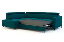 Narożnik rozkładany z podnoszonymi zagłówkami VERO lewy