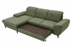 INFINI Narożnik rozkładany z poduszkami oliwkowy ALTA lewy