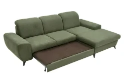 Narożniki|INFINI Narożnik rozkładany z poduszkami oliwkowy ALTA prawy