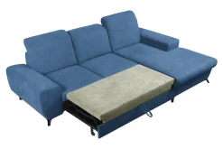 Narożniki|INFINI Narożnik rozkładany z poduszkami niebieski ALTA prawy