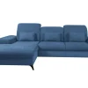 INFINI Narożnik rozkładany z poduszkami niebieski ALTA lewy