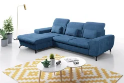 INFINI Narożnik rozkładany z poduszkami niebieski ALTA lewy