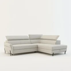 Narożniki|Instilo Narożnik rozkładany z regulowanymi zagłówkami jasnoszary ROMEO lewy