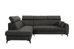 Narożnik rozkładany z regulowanymi zagłówkami ciemnoszary TRENTO lewy