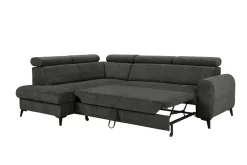 Narożnik rozkładany z regulowanymi zagłówkami ciemnoszary TRENTO lewy