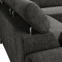 Narożnik rozkładany z regulowanymi zagłówkami ciemnoszary TRENTO lewy