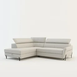 Narożniki|Instilo Narożnik rozkładany z regulowanymi zagłówkami jasnoszary ROMEO prawy