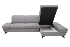 Narożniki| Narożnik rozkładany z regulowanymi zagłówkami szary HARPER prawy