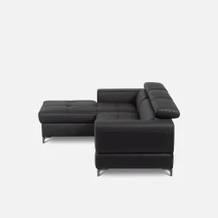 Narożniki|Trend Line Narożnik rozkładany z regulowanymi zagłówkami czarny TORINO lewy