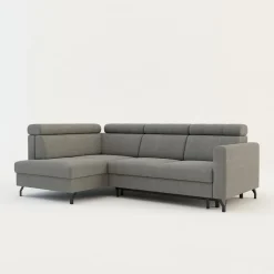 FN Design Narożnik rozkładany z regulowanymi zagłówkami szary TULIA lewy