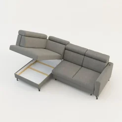 FN Design Narożnik rozkładany z regulowanymi zagłówkami szary TULIA lewy