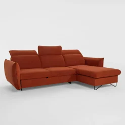 Narożnik rozkładany z regulowanymi zagłówkami ceglasty GLOW