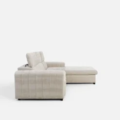 Narożniki|inny Narożnik rozkładany z regulowanymi zagłówkami jasnobeżowy SAVOY prawy