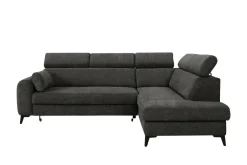 Narożniki| Narożnik rozkładany z regulowanymi zagłówkami ciemnoszary TRENTO prawy