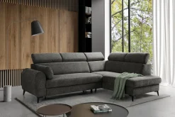 Narożniki| Narożnik rozkładany z regulowanymi zagłówkami ciemnoszary TRENTO prawy