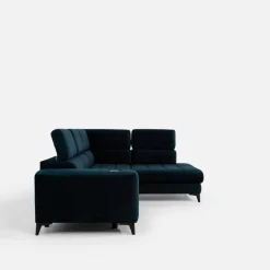 Werdomo Narożnik rozkładany z regulowanymi zagłówkami granatowy ASTOLA prawy