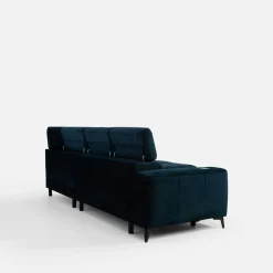 Werdomo Narożnik rozkładany z regulowanymi zagłówkami granatowy ASTOLA prawy