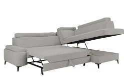Narożniki| Narożnik rozkładany z regulowanymi zagłówkami jasnoszary LUGANO 2 prawy