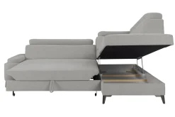 Narożniki| Narożnik rozkładany z regulowanymi zagłówkami jasnoszary LUGANO 2 prawy