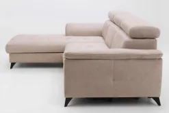 Exline Narożnik rozkładany z regulowanymi zagłówkami beżowy PABLO NEW lewy