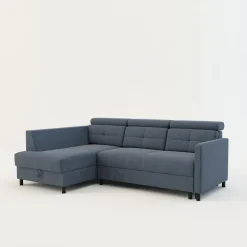 FN Design Narożnik rozkładany z regulowanymi zagłówkami niebieski WONDER lewy