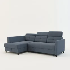 FN Design Narożnik rozkładany z regulowanymi zagłówkami niebieski WONDER lewy