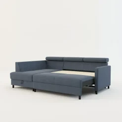 FN Design Narożnik rozkładany z regulowanymi zagłówkami niebieski WONDER lewy