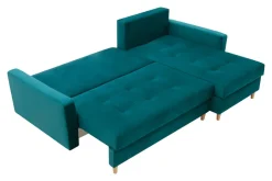 Narożniki|Exline Narożnik rozkładany zielony ZOYA