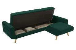 Impresti Narożnik rozkładany zielony BODO prawy