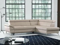 Narożniki|Trend Line Narożnik skórzany beżowy LEMAN prawy