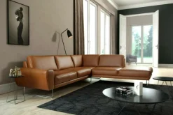 Trend Line Narożnik skórzany brązowy SPRING prawy